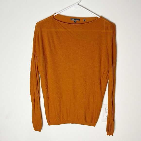 Vince Sweater Womens Small Orange Wool Blend Minimal Classic Career Capsule 205 - Picture 1 of 6